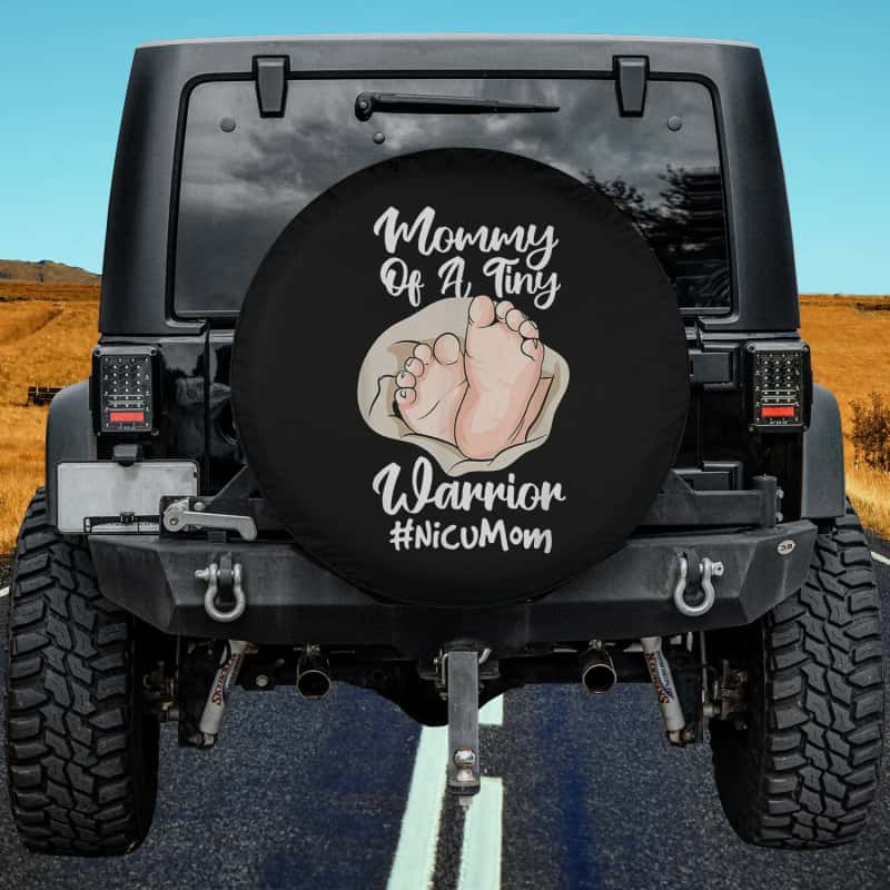 Load image into Gallery viewer, Preemie &amp; NICU Mom Tiny Warrior Proud Mommy Baby Birth day Spare Tire Cover Thickening Leather Universal
