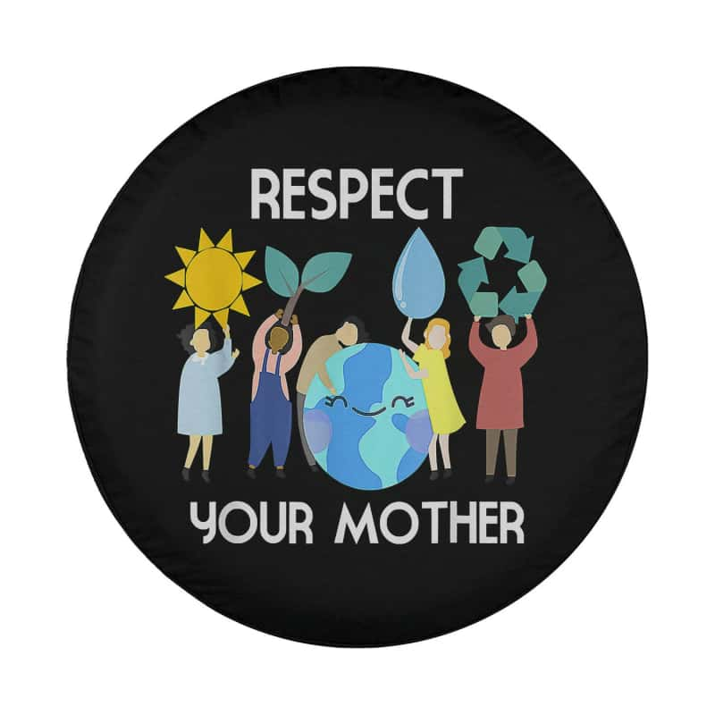 Load image into Gallery viewer, Respect Your Mother Nature Happy Earth Day Spare Tire Cover Thickening Leather Universal
