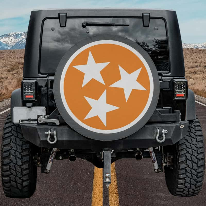 Load image into Gallery viewer, Orange Tennessee Tristar Flag Spare Tire Cover
