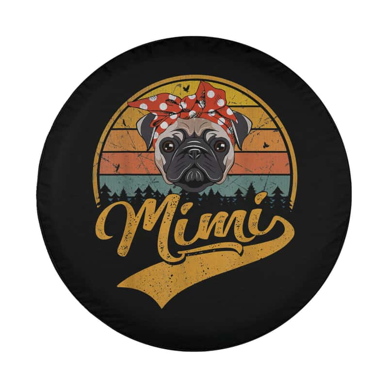 Load image into Gallery viewer, Cute Mother&#39;s Day Retro Vintage Pug Mimi Spare Tire Cover Thickening Leather Universal
