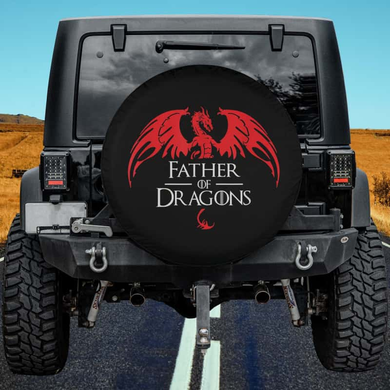 Load image into Gallery viewer, Father of Dragons - Funny Father&#39;s Day &amp; Dad Gift Spare Tire Cover Thickening Leather Universal
