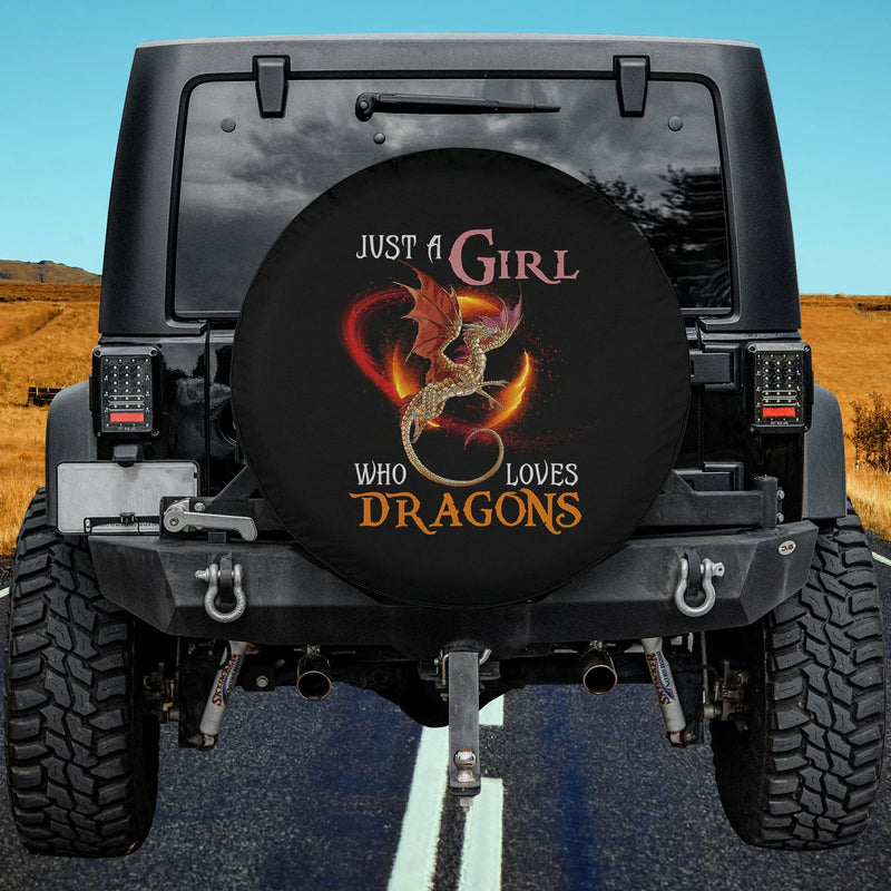 Load image into Gallery viewer, Fun Just a Girl Who Loves Dragons Women and Girls Long Sleeve Spare Tire Cover Thickening Leather Universal
