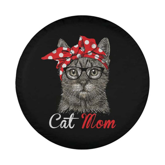 Funny Cat Mom Shirt for Cat Lovers-Mothers Day Gift Spare Tire Cover Thickening Leather Universal