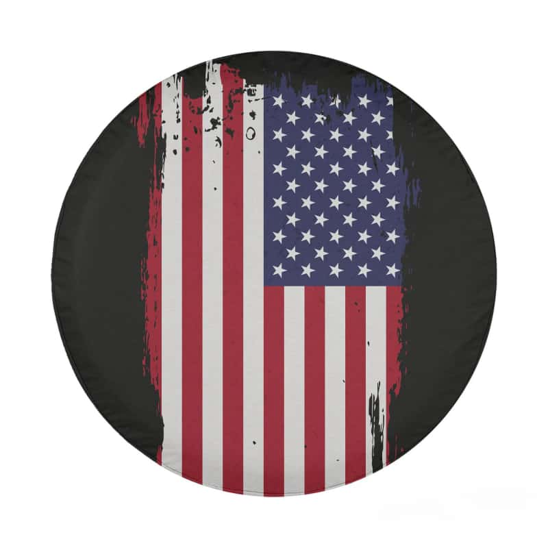 Load image into Gallery viewer, Distressed American Flag Tire Cover
