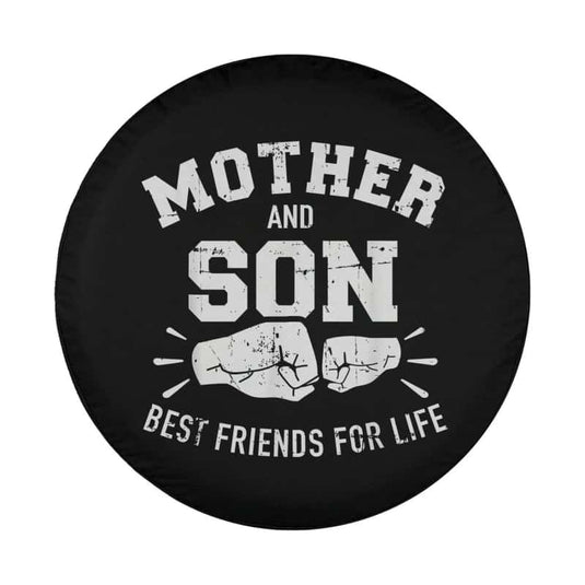 Mother and son best friends for life mom Spare Tire Cover Thickening Leather Universal