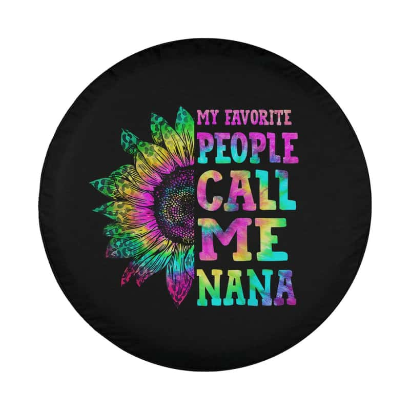 Load image into Gallery viewer, My Favorite People Call Me Nana Sunflower Tie Dye Mother Day Spare Tire Cover Thickening Leather Universal
