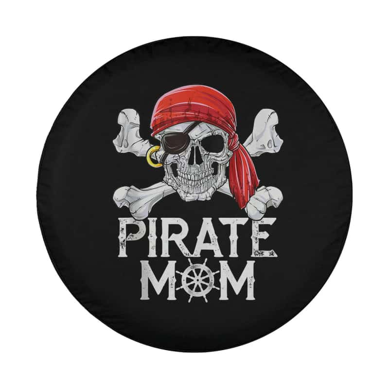 Load image into Gallery viewer, Pirate Mom Jolly Roger Women Mothers Day Family Matching Tank Top Spare Tire Cover Thickening Leather Universal
