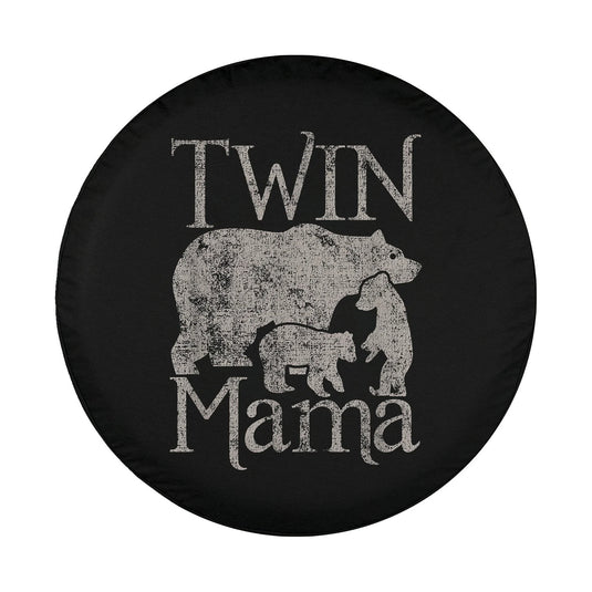 Twin Mama Mom Distressed Mothers Day Spare Tire Cover Thickening Leather Universal