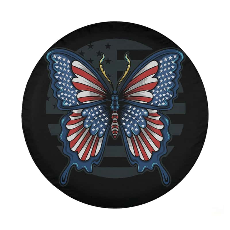 Load image into Gallery viewer, Butterfly American Flag Design Spare Tire Cover
