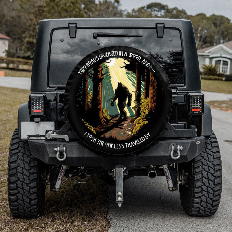 Load image into Gallery viewer, Two Roads Diverged In A Wood Spare Tire Cover
