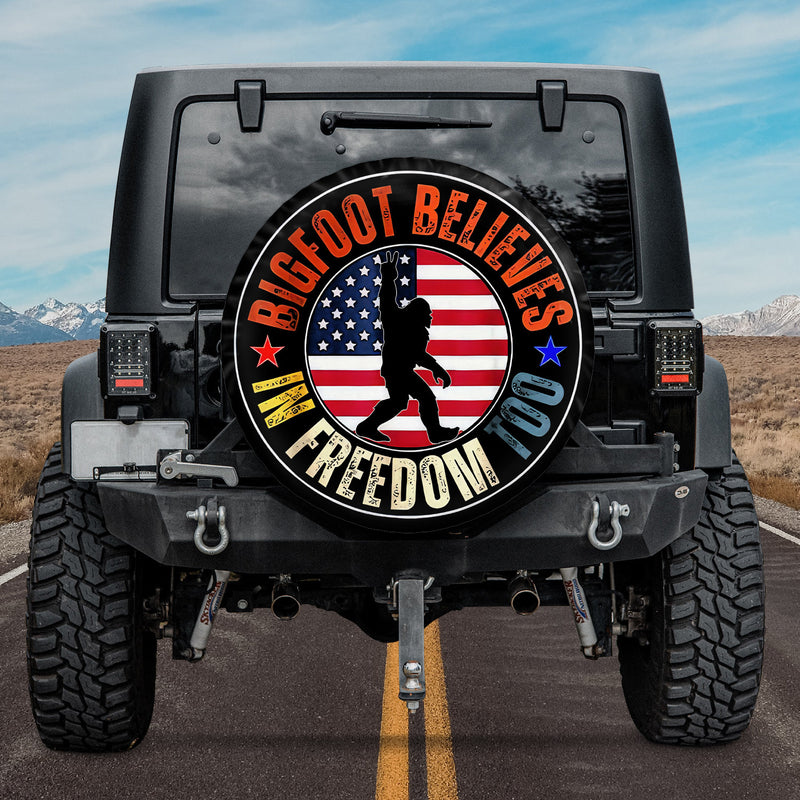 Load image into Gallery viewer, Bigfoot Believes In Freedom Too Spare Tire Cover
