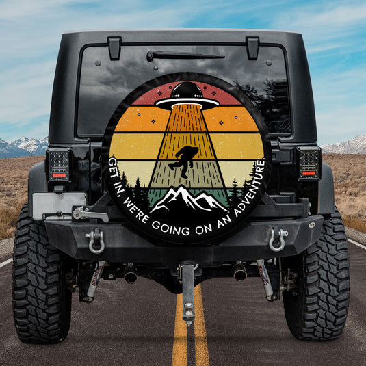 Alien UFO Abduction Spare Tire Cover