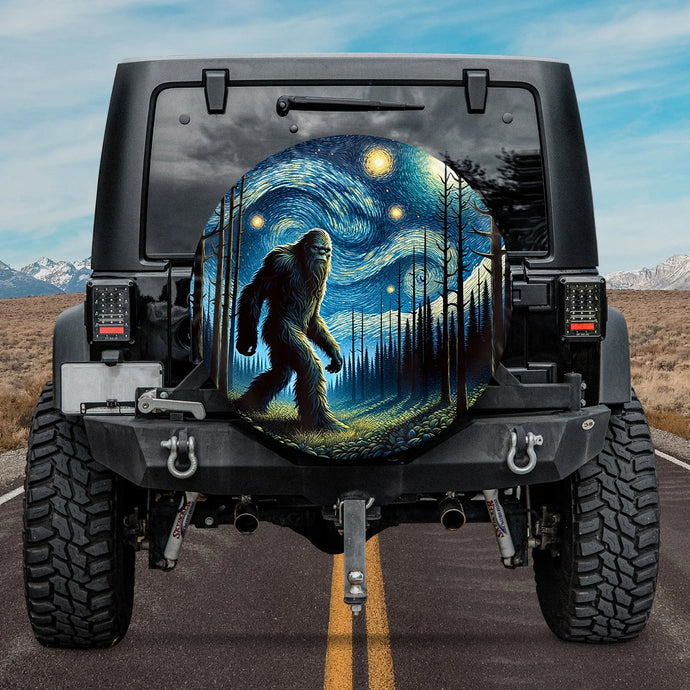 Bigfoot Starry Night Spare Tire Cover