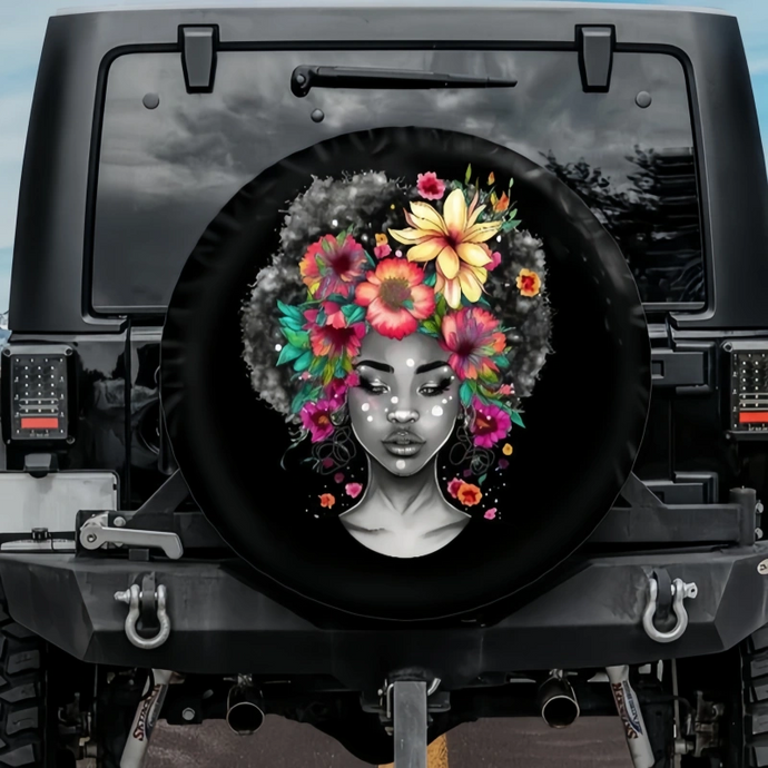 Black Woman Spare Tire Coverc