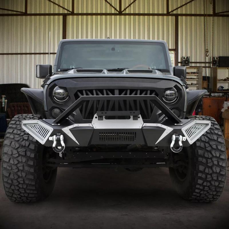 Load image into Gallery viewer, Front / Rear Bumper for 07-18 Jeep Wrangler JK w/ Winch Plate D-Rings
