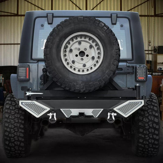 Front / Rear Bumper for 07-18 Jeep Wrangler JK w/ Winch Plate D-Rings