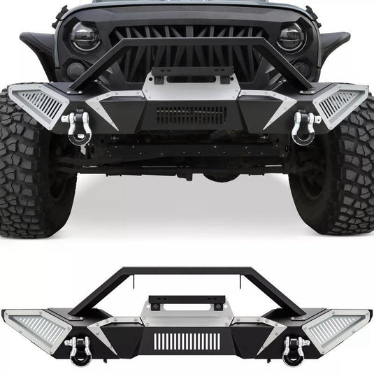 Front / Rear Bumper for 07-18 Jeep Wrangler JK w/ Winch Plate D-Rings