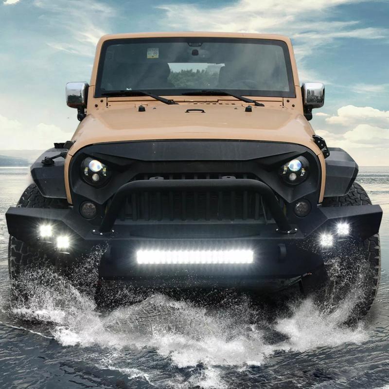 Load image into Gallery viewer, Front Bumper Steel for 07-18 Jeep Wrangler JK Unlimited w/ Winch Plate
