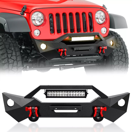 Front Bumper w/Winch Plate for 07-18 Jeep Wrangler JK JKU Unlimited