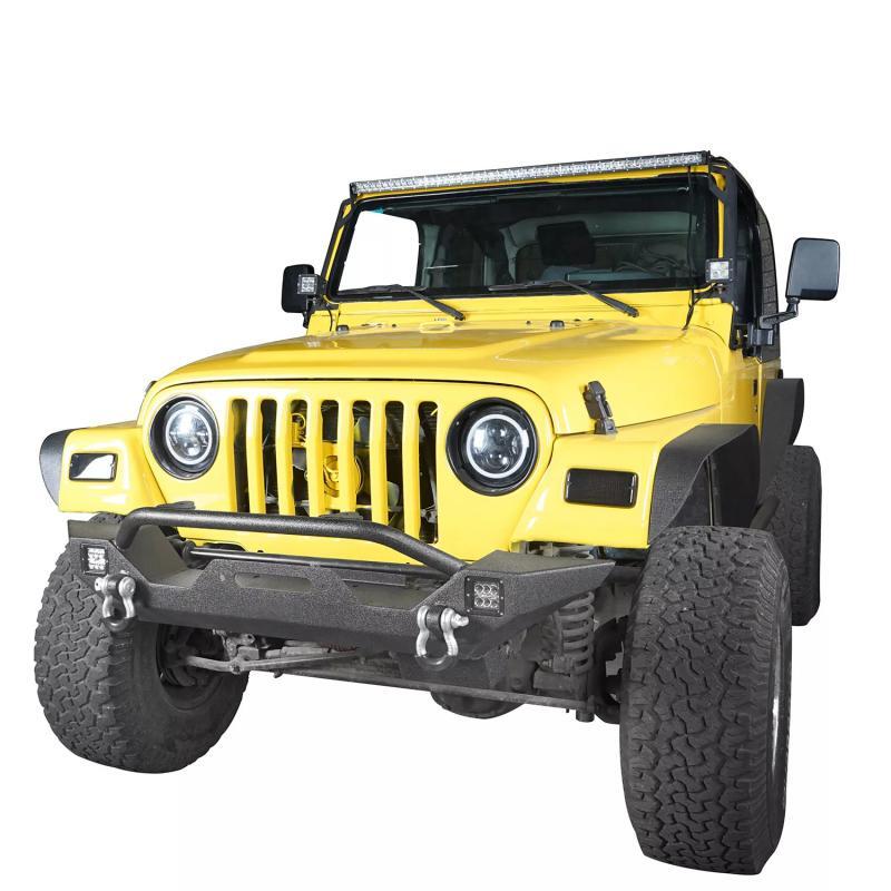 Load image into Gallery viewer, Front Bumper w/ Winch Plate &amp; LED Light for 97-06 Jeep Wrangler TJ
