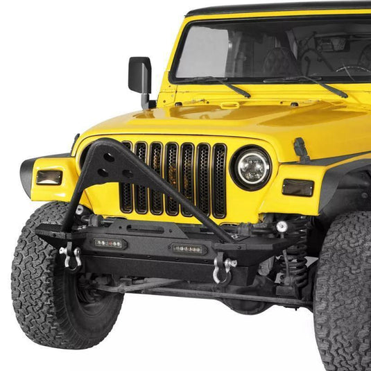 Front Bumperw/LED Light & Winch Plate Fit 97-06 Jeep Wrangler TJ