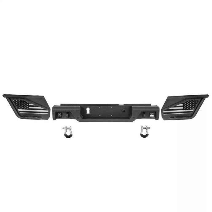 Rear Bumper w/ Bedside Slider Step & Led Lights for 20-24 Jeep Gladiator JT