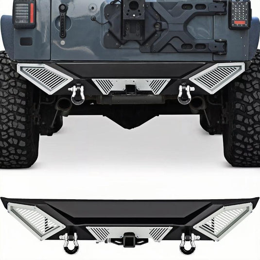 Front / Rear Bumper for 07-18 Jeep Wrangler JK w/ Winch Plate D-Rings