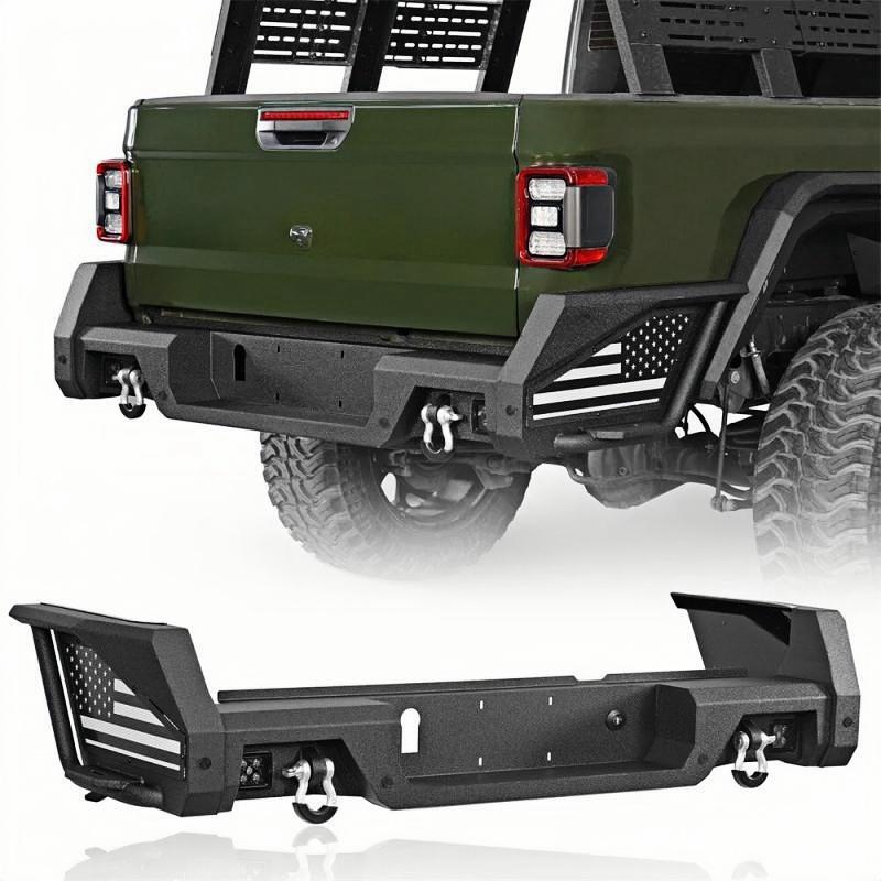 Load image into Gallery viewer, Rear Bumper w/ Bedside Slider Step &amp; Led Lights for 20-24 Jeep Gladiator JT
