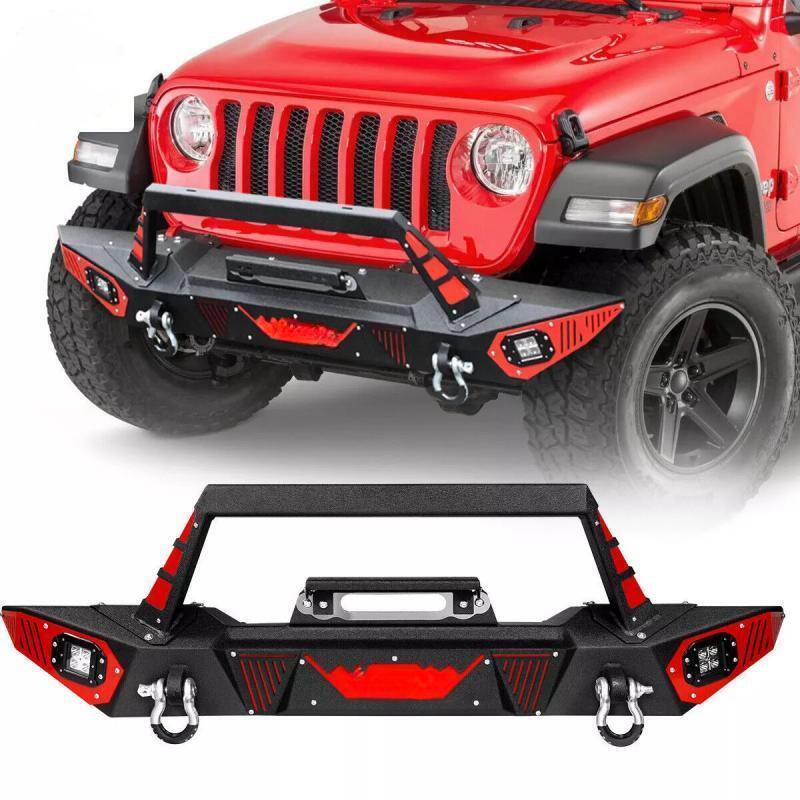 Load image into Gallery viewer, Front Bumper builts for 07-18 Jeep Wrangler JK &amp; JKU w/  LED Lights
