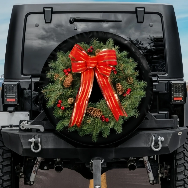 Load image into Gallery viewer, Christmas Wreath Spare Tire Cover
