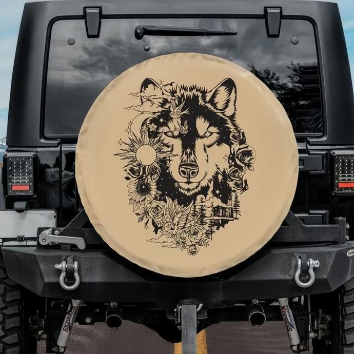 Boho Wolf Spare Tire Cover