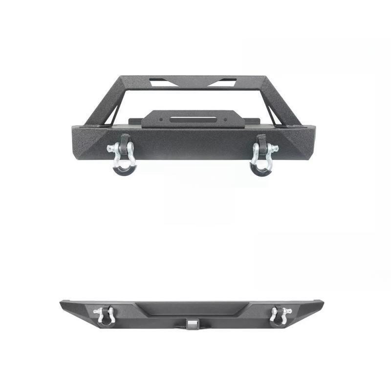 Load image into Gallery viewer, Front + Rear Bumper Combo w/ Winch Plate &amp; D-Rings  Fits For 76-86 Jeep Wrangler CJ-7
